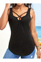 Women's front-cross detail strappy viscose blouse - 5