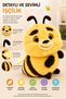 40 cm Bee Figured Plush Toy Soft Textured Yellow Brown Adorable Children's Toy Playmate! - 3