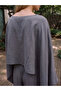 Anthracite Crew Neck Cape Blouse - 4