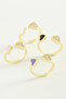 Heart stone enamel joint ring
