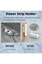 2 Pcs Power Strip Holder, Adhesive Punch-Free Socket Self Desktop Fixer, Wall Mounted Fixator Punch - 3
