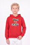 Boy's Printed Kangaroo Pocket Long Sleeve Hooded Sweatshirt - 5