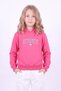 Girl's Printed Kangaroo Pocket Long Sleeve Hooded Sweatshirt - 5
