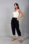 Women's Modal Trousers with Elastic Waist, Pockets and Cuffed Legs - 3