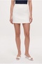 Women's New Polka Shorts Lined Ecru Woven Mini Skirt - 5