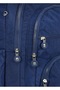 5-Compartment Luxury Crinkle Fabric High School and Middle School Backpack + Monkey Keychain Gift for Women, Men, and Children - 2