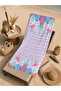 Pastel Striped Tropical Leaf Border Patterned 70X150 Beach Towel - Cotton Bath Towel - 5
