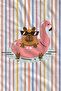 70X150 Beach Towel with Colorful Striped Tropical Drink Figures - Cotton Bath Towel - 2