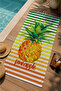 Green Striped Pineapple Patterned 70X150 Beach Towel - Cotton Bath Towel - 3