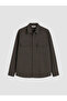 Ozmarka New Season Brown Relax Fit Men's Shirt - 5