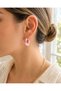 Women's Pink Blue White Colorful Twisted Hoop Earrings with Gold Detail Stylish Bijouterie Earrings - 2
