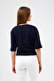 Stone Detailed Lycra Wide Collar Stylish Bodysuit - 6