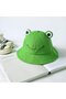 Foldable cotton fisherman's hat with frog pattern - perfect for fishing, hiking, camping, and outdoor activities. - 3