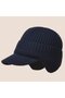 Men's fleece-lined winter hat navy 54-60cm ear pads outdoor.