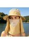 Khaki outdoor sun hat, providing full protection for the face, neck, and ears - breathable, detachable parts, UV suitable hiking, fishing, gardening. - 2
