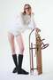 Montagne Cashmere Hair Knit Crop Turtleneck Sweater Cream - 2