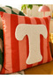Punch Embroidered Throw Pillow Cover - 43*43 cm - Orange Letter t - Pnk001 - 2