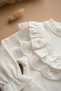 Ecru Aria Vintage Lace Detailed 100% Cotton Ruffled Baby Set - Stylish and Soft Baby Top and Bottom S - 5