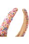 Women's sequined headband pink candy wide hair accessory. - 4