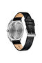 Women's Watch With Silver Stainless Steel Case And Black Leather Band - 4