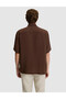 Dark Brown Oversize Short Sleeve Shirt 50325329-Vr084 - 5