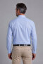 Blue Regular Fit Cotton Pocketless Long Italian Collar Shirt - 2