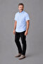 Blue Regular Fit Cotton Short Pasha Collar Shirt - 5