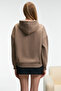 Clarie Women's Organic Cotton Oversized Kangaroo Pocket Hooded Mink Sweatshirt - 6