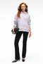 Clarie Women's Organic Cotton Oversize Kangaroo Pocket Hooded Lilac Sweatshirt - 5