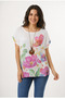 Women's Multi-Colored Patterned Italian Style Collared Blouse with Pendant