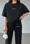 Women's Brooklyn Printed Sweatshirt Bottom and Top Tracksuit Set
