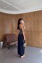 Navy Blue Satin Shalwar Trousers - 3