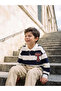 Timeless Clothing & Timeless Choices Turn-Down Collar Striped Embroidered Boys' T-Shirt - 2