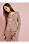 Brown Contrast Trims Bow Detail Blouse and Pants Pyjama Set - 2