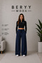3-Pack Advantage Package Women's Black Gray Navy Blue High Waist Wide Leg Sweatpants - 4