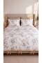 100% Cotton Double Eucalyptus Patterned Duvet Cover Set 220X200 cm – 2 Patterned + 2 Plain White Pillowcases with Laces - 2