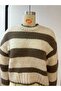 Pu-2026-04 Women's Ecru Crew Neck Thick Knit Crop Sweater - 6