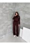 Women's Modal Fabric Drawstring Waist Zippered Tracksuit Set - 3