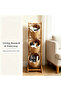 FFD 3-Tier Wooden Storage Rack with Handwoven Jute Baskets - Freestanding Organizer for Kitchen, Bathroom & Living Room - 8