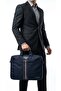 Men's Laptop Bag Notebook Briefcase with Shoulder Strap Business Zipper Handle Stripe Detail 26058 - 3
