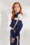 Pocketed Belted Color-Gradient Suit Navy Blue / Beige - 2