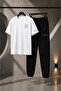 089 Print Detailed Oversize Cotton T-Shirt Tracksuit Set - 3