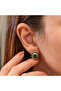 Silver Green Floral Pattern Authentic Women's Earrings - 2