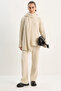 Women's Soft Textured Comfortable Cut Knitwear Cream Set