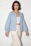 Women's Embroidery Detailed Summer Muslin Baby Blue White Jacket - 3