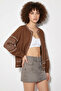Women's Embroidery Detailed Summer Muslin Tan Jacket - 2