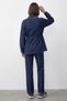 Women's Zippered Waist-Tie Denim Navy Blue Top and Bottom Set with Pocket Detail - 5