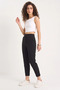 Women's Double Button Pocket Detailed Balloon Black Trousers - 4