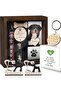 Memorial shadow box 21.8cm with paw print collar stand.