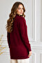 Patterned Beard Cardigan N3324 Claret Red - 3